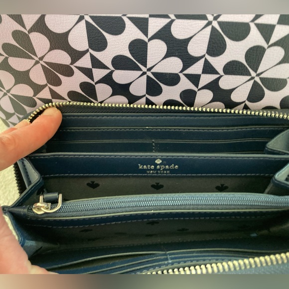 Kate Spade Tote Lilac Navy Blue and Matching Wallet - Picture 10 of 16